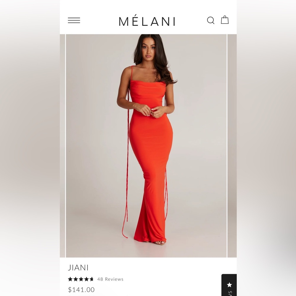 Melani the label dress 
Size S 
Kinda stretchy worn twice
 trimmed the strings